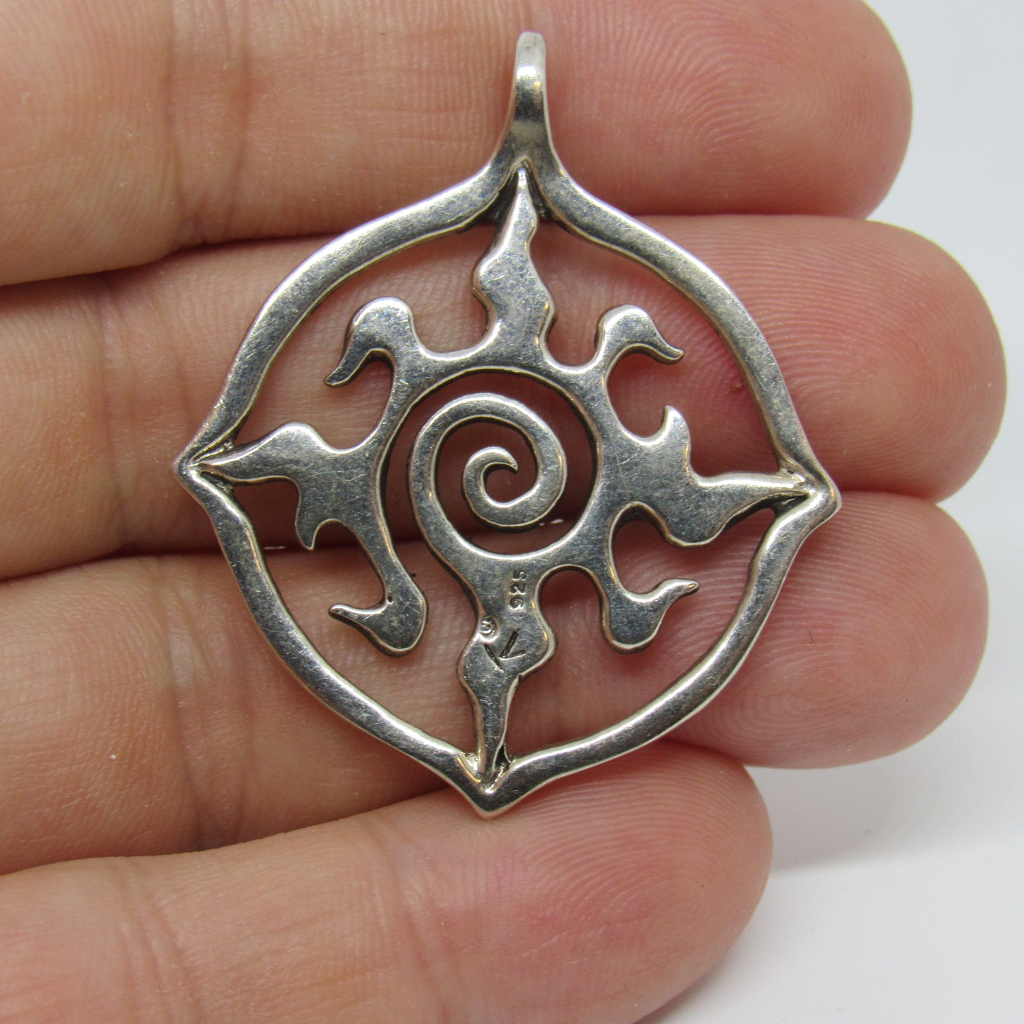 K Robins Designs Sterling Silver Radiance Sun Dial Pendant - ~1.75 inch