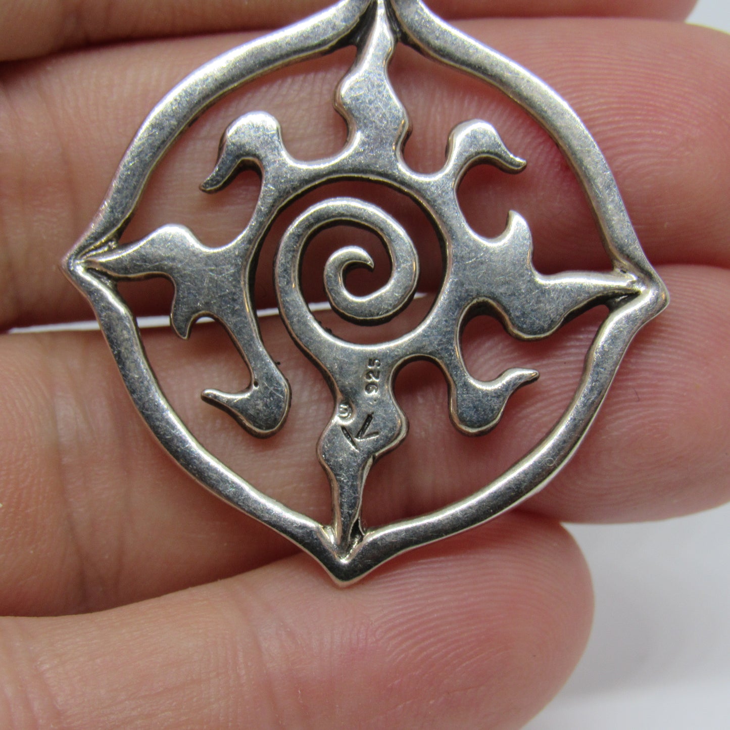 K Robins Designs Sterling Silver Radiance Sun Dial Pendant - ~1.75 inch