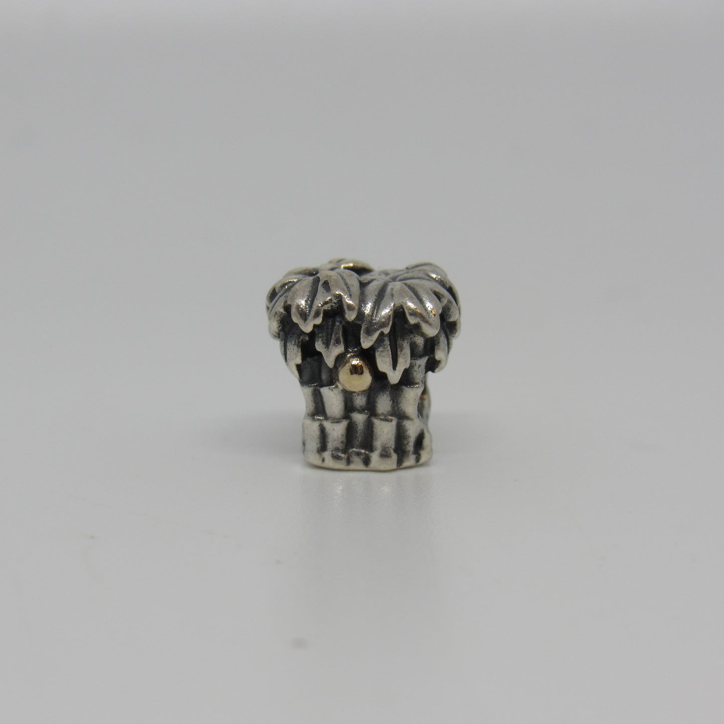 Pandora Two-Tone 14k Palm Tree Coconuts Charm Bead Retired - #790521