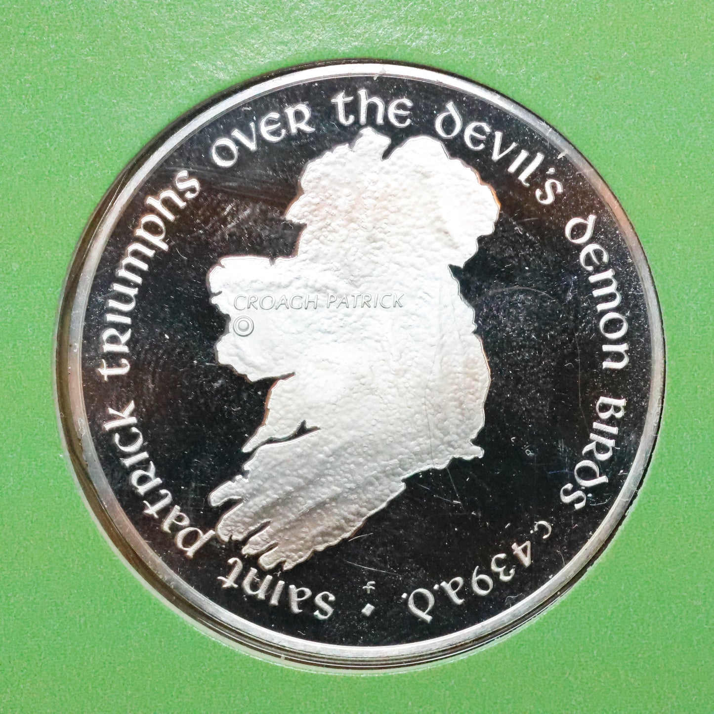 Franklin Mint Saint Patrick's Day STERLING SILVER Medals - Triumphs Over Devil's Demon