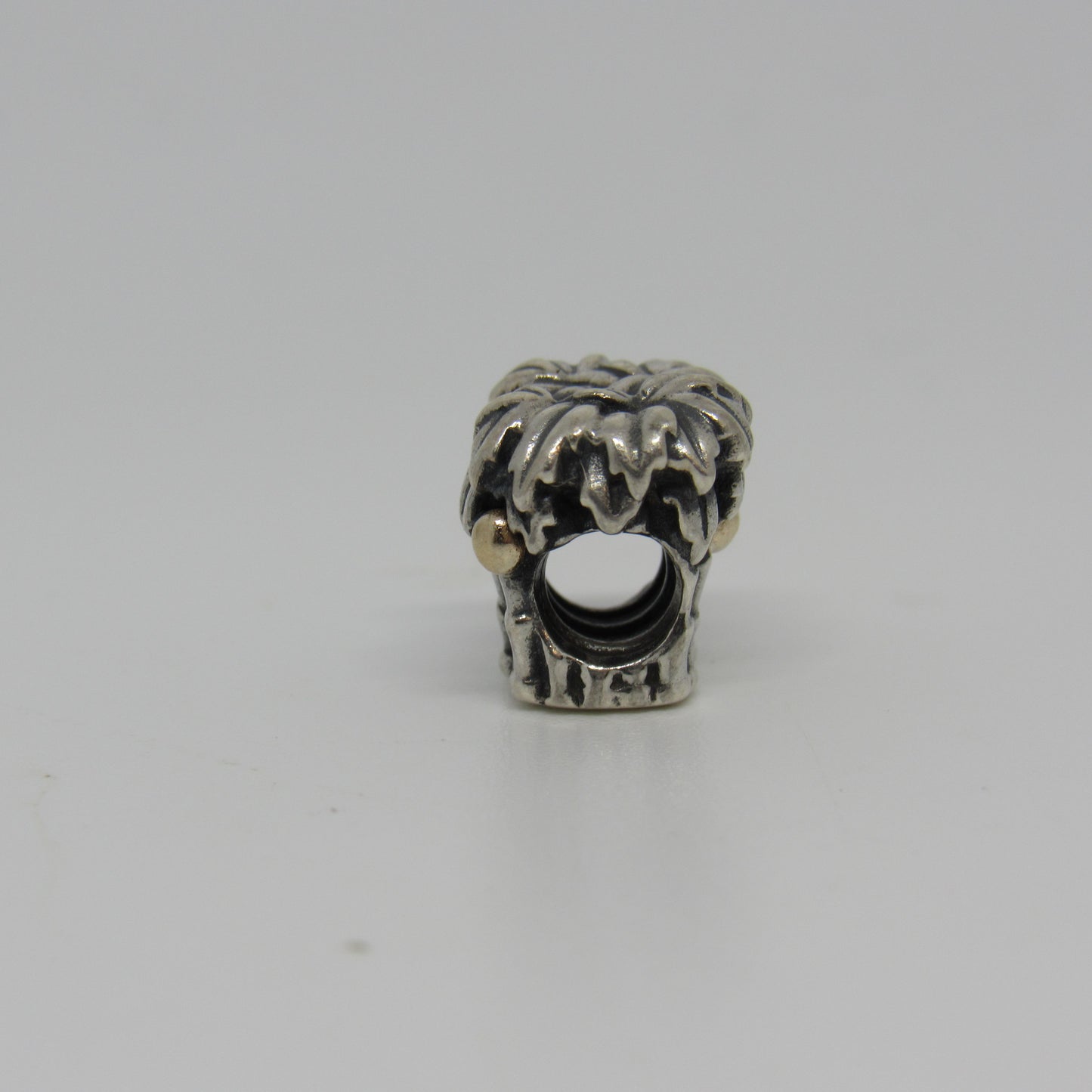 Pandora Two-Tone 14k Palm Tree Coconuts Charm Bead Retired - #790521