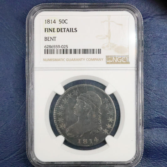 1814 Capped Bust Silver Half Dollar 50c - NGC Fine Details