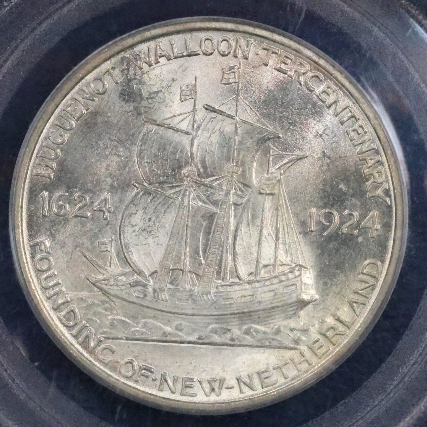 1924 Huguenot-Walloon Half Dollar 50c Commemorative - PCGS MS 64 Old Green Holder