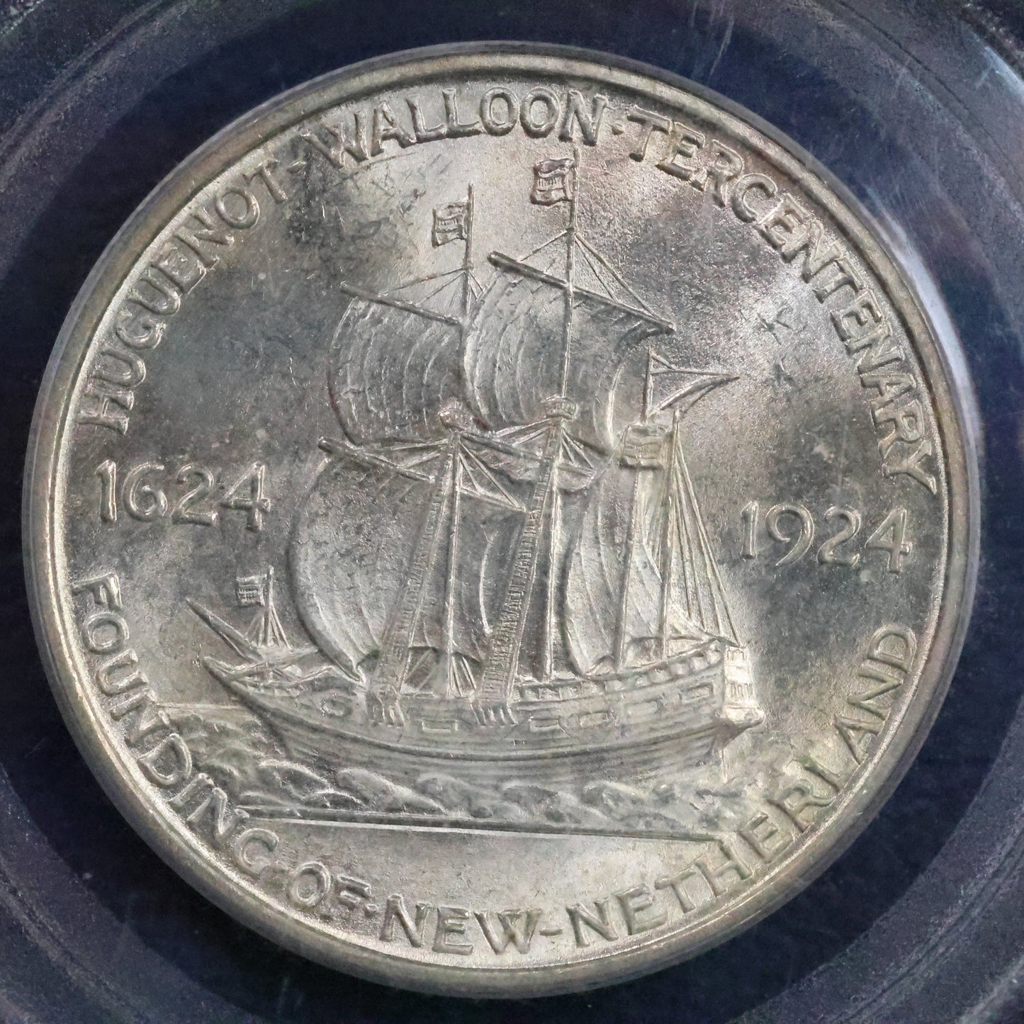 1924 Huguenot-Walloon Half Dollar 50c Commemorative - PCGS MS 64 Old Green Holder