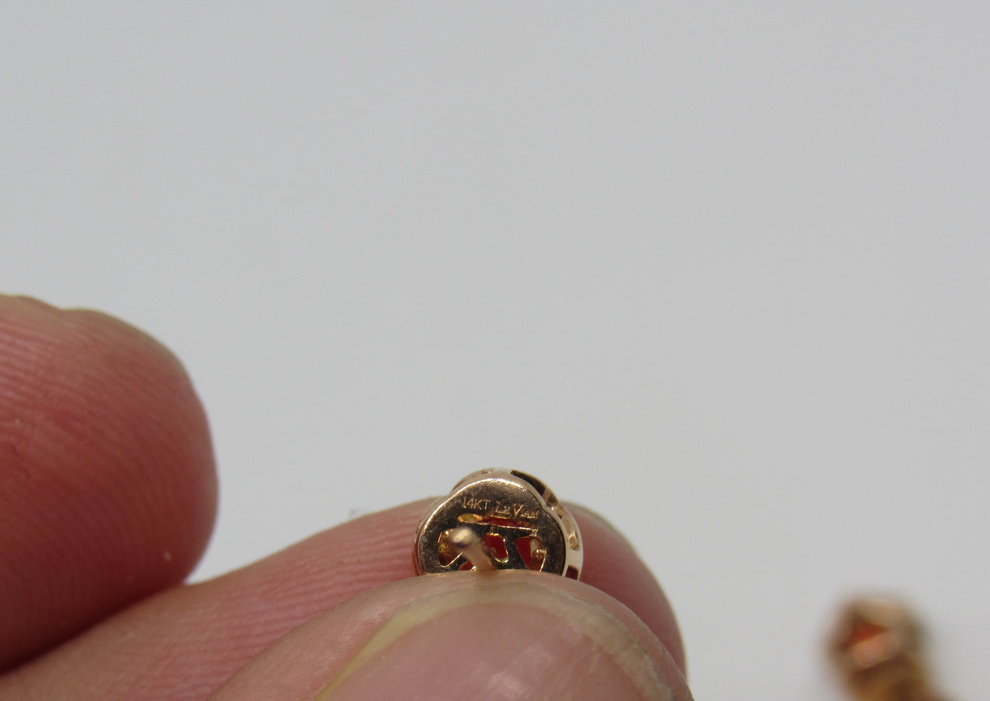 LeVian 14K Rose Gold Fire Opal & Diamond Stud Earrings