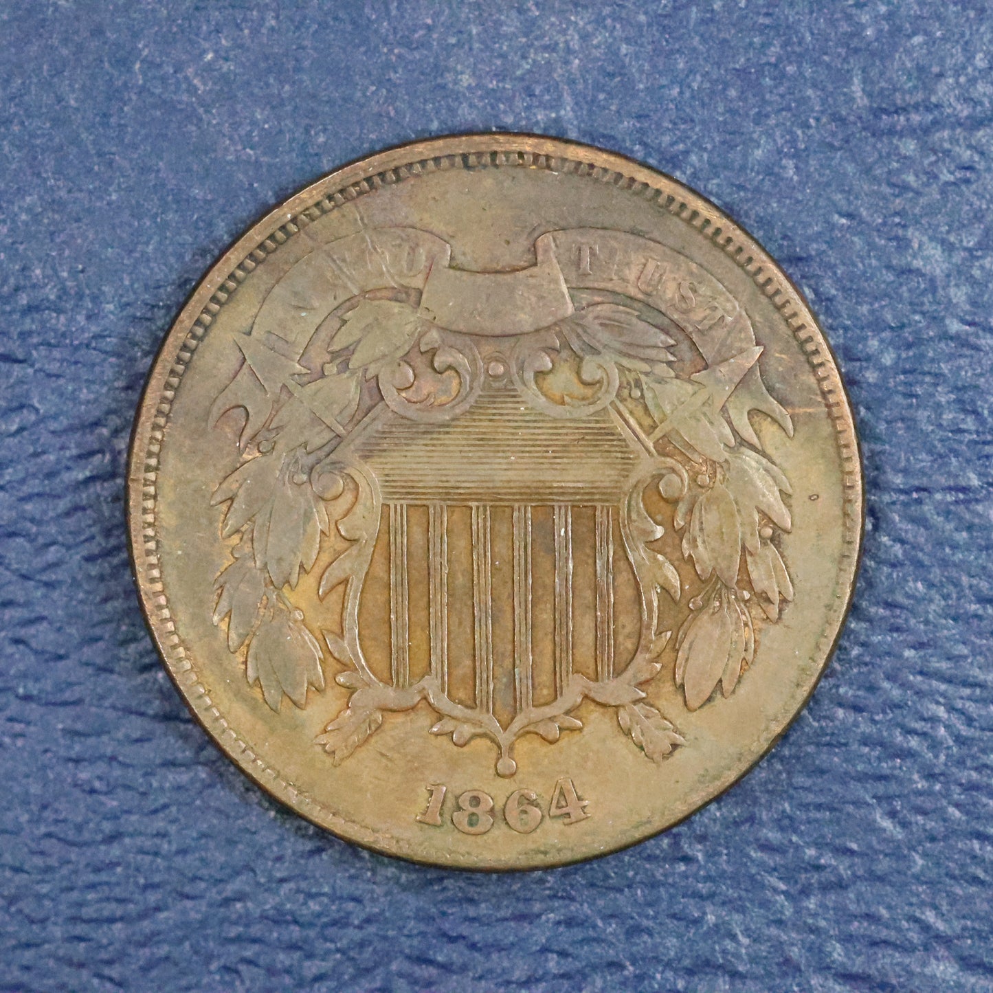 1864 2c Two Cent Piece Large Motto United States US Old Coin
