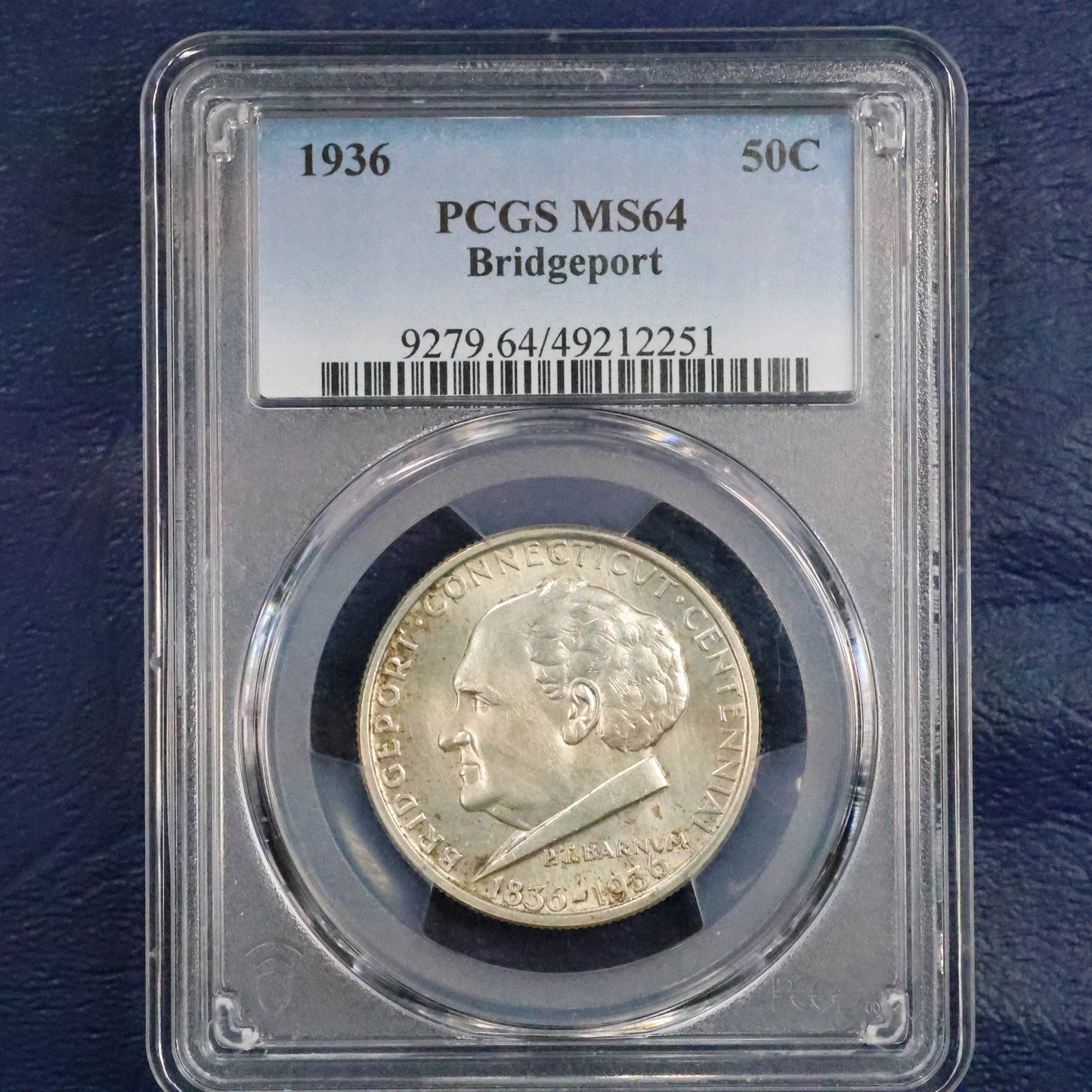 1936 Bridgeport Connecticut Half Dollar 50c Commemorative - PCGS MS 64