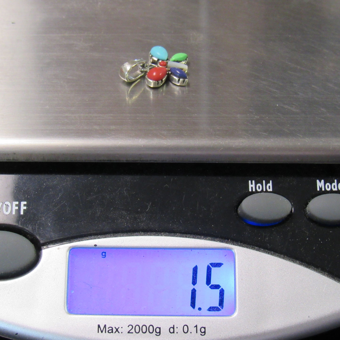 Vintage Silpada 925 Sterling Silver Multi Stone Butterfly Charm Pendant