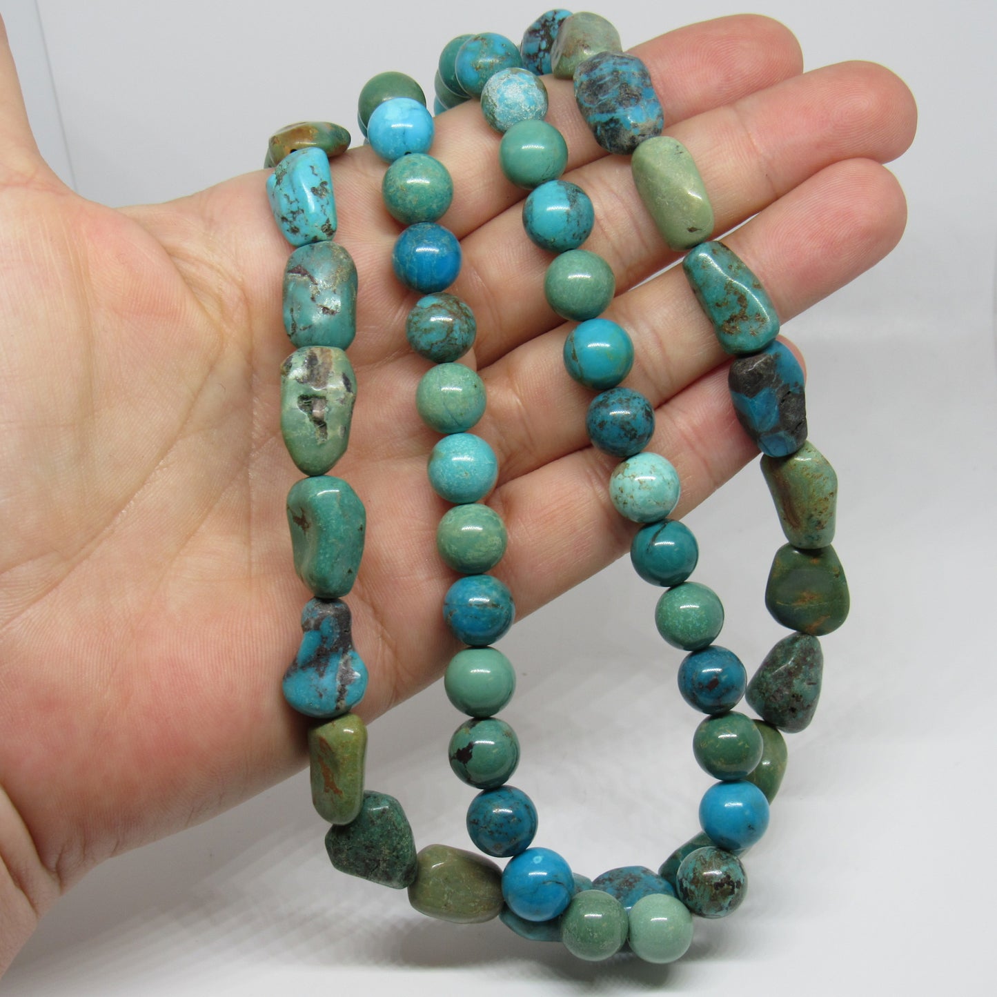 Whitney Kelly WK Sterling Silver 925 Double Strand Turquoise Necklace - 18-20 inch