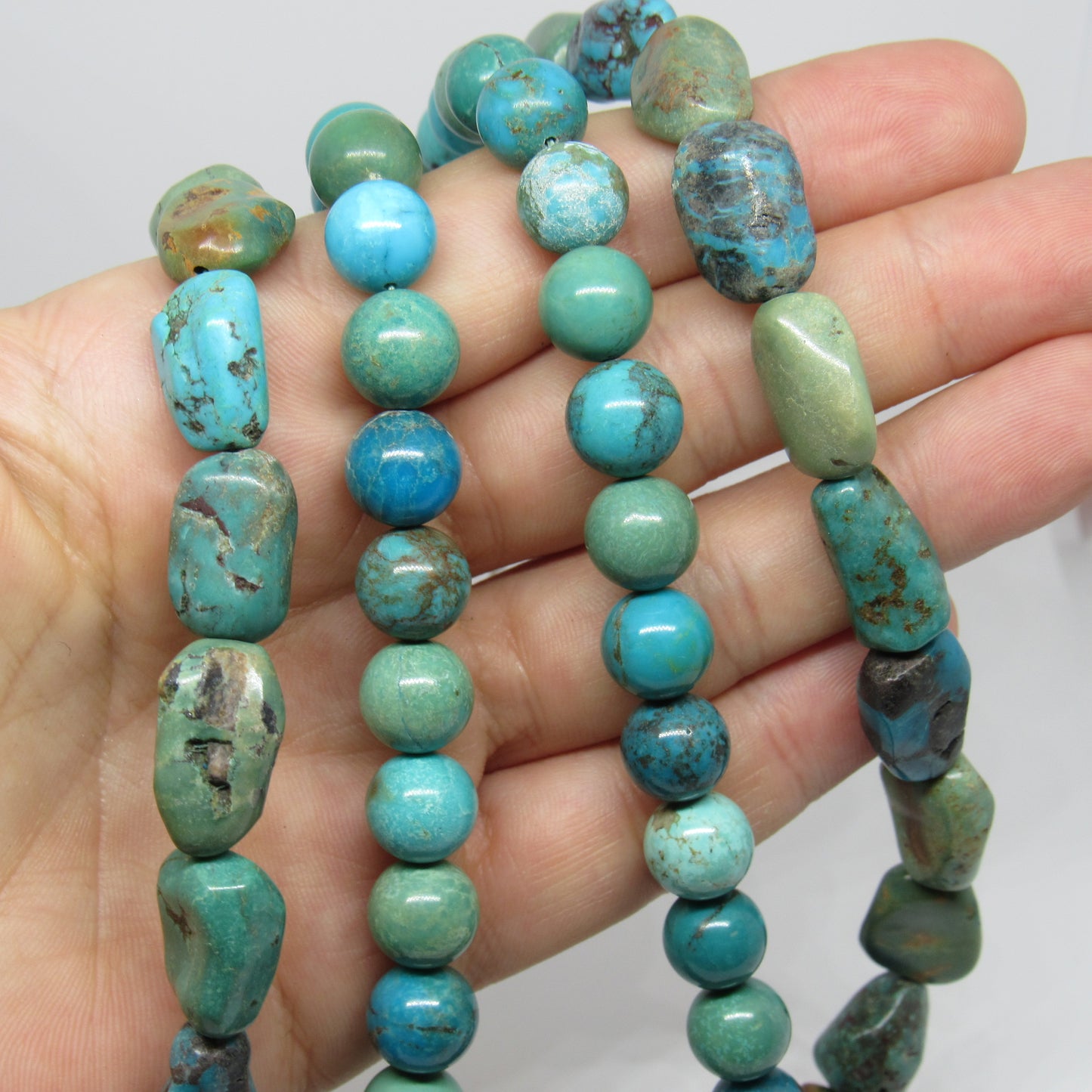 Whitney Kelly WK Sterling Silver 925 Double Strand Turquoise Necklace - 18-20 inch