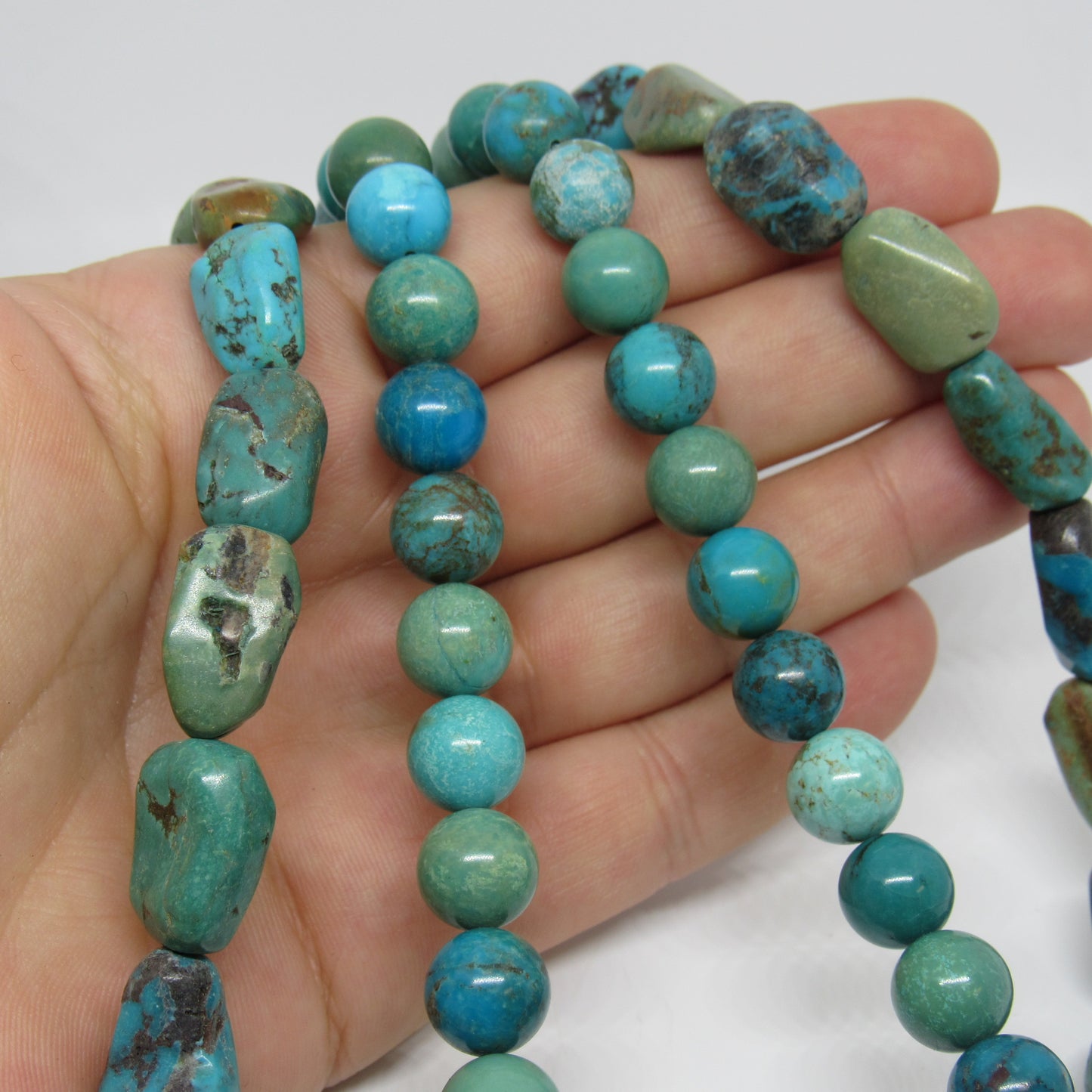 Whitney Kelly WK Sterling Silver 925 Double Strand Turquoise Necklace - 18-20 inch