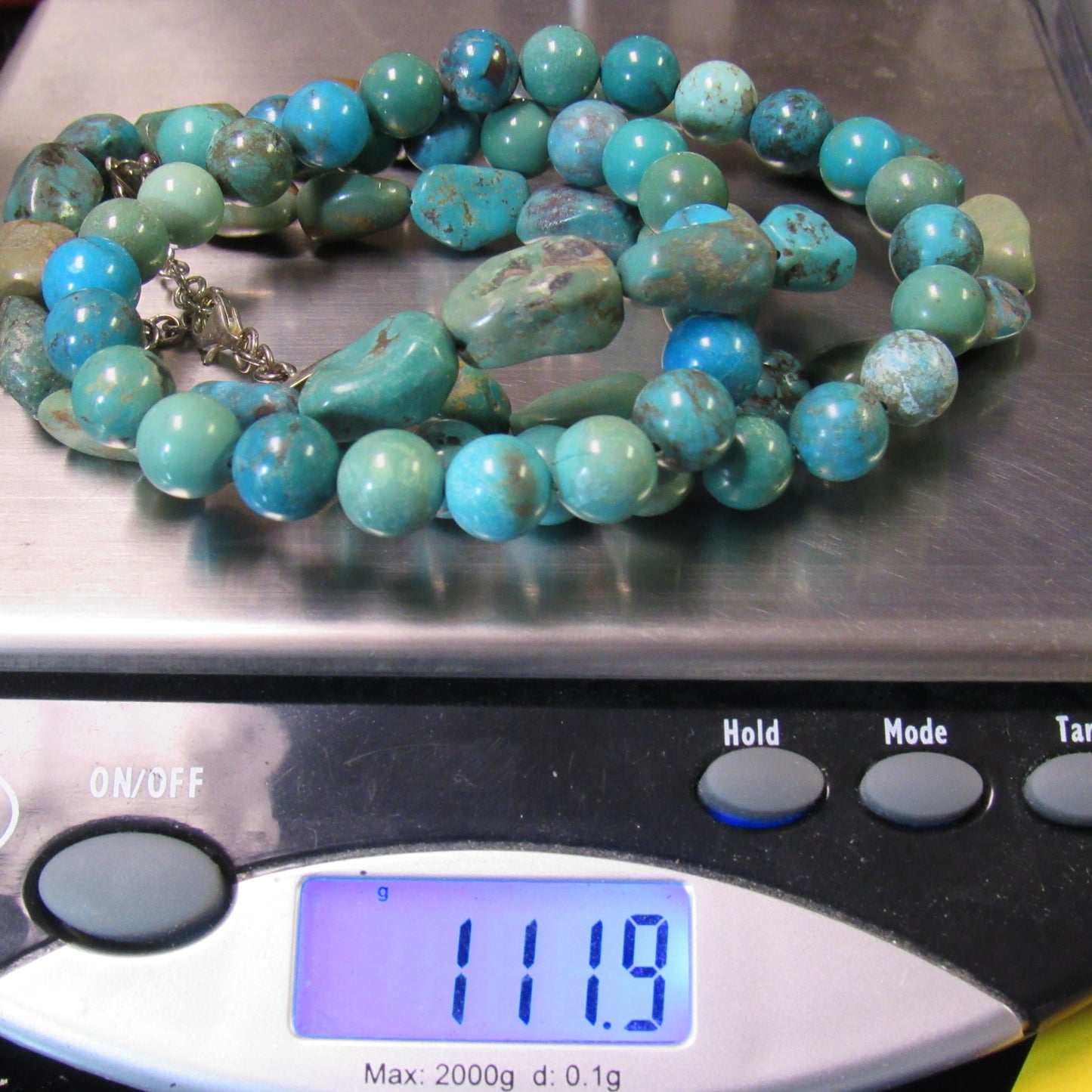 Whitney Kelly WK Sterling Silver 925 Double Strand Turquoise Necklace - 18-20 inch
