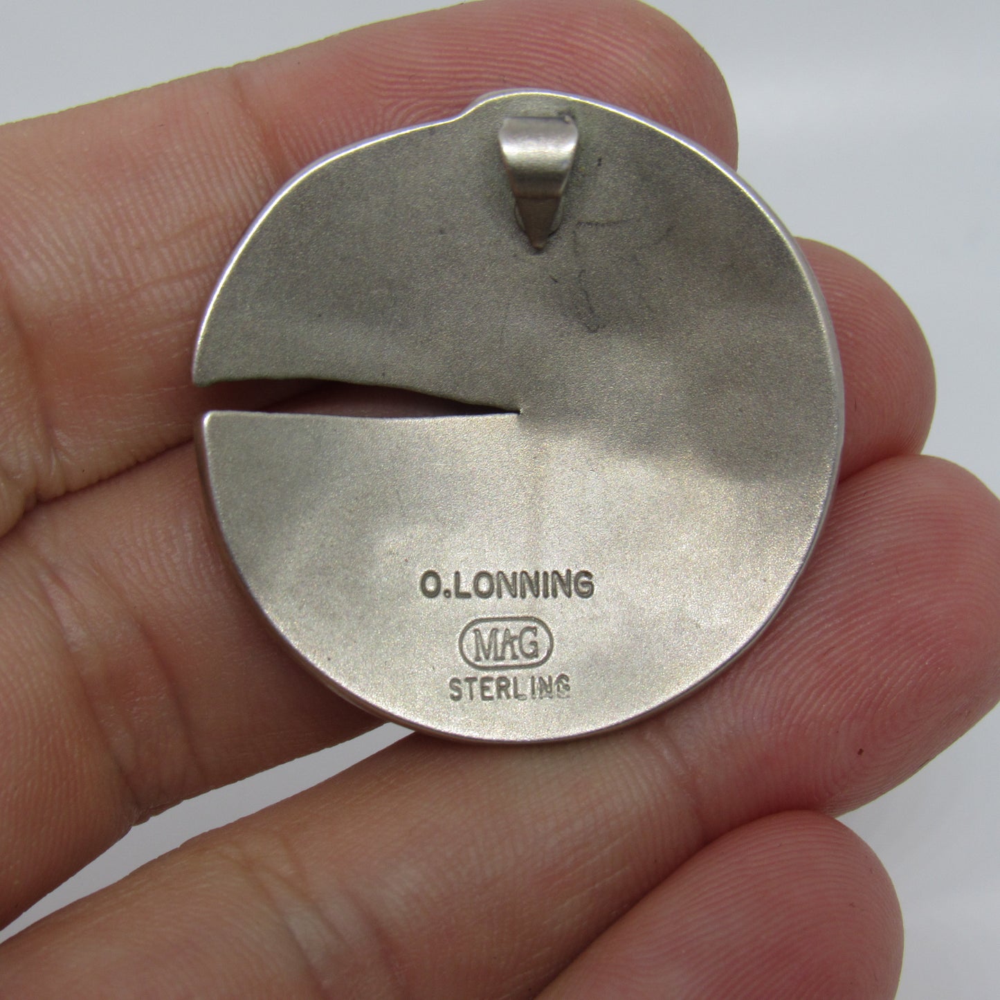 Odin Lonning Tlingit Overlay Sterling Silver Raven Bird Pendant - Metal Arts Group