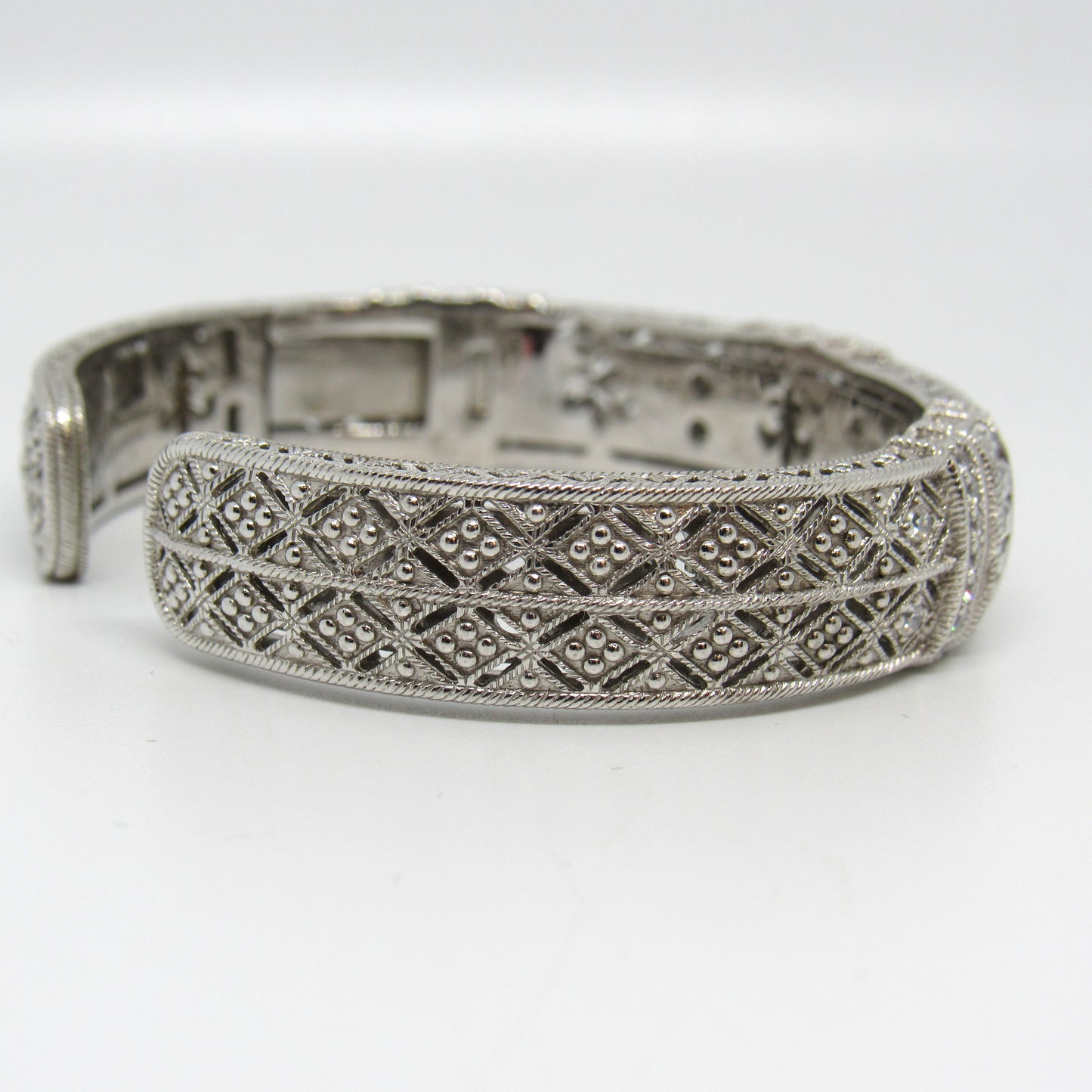 Judith Ripka Estate Pia Diamonique Hinged Cuff - 6 inch