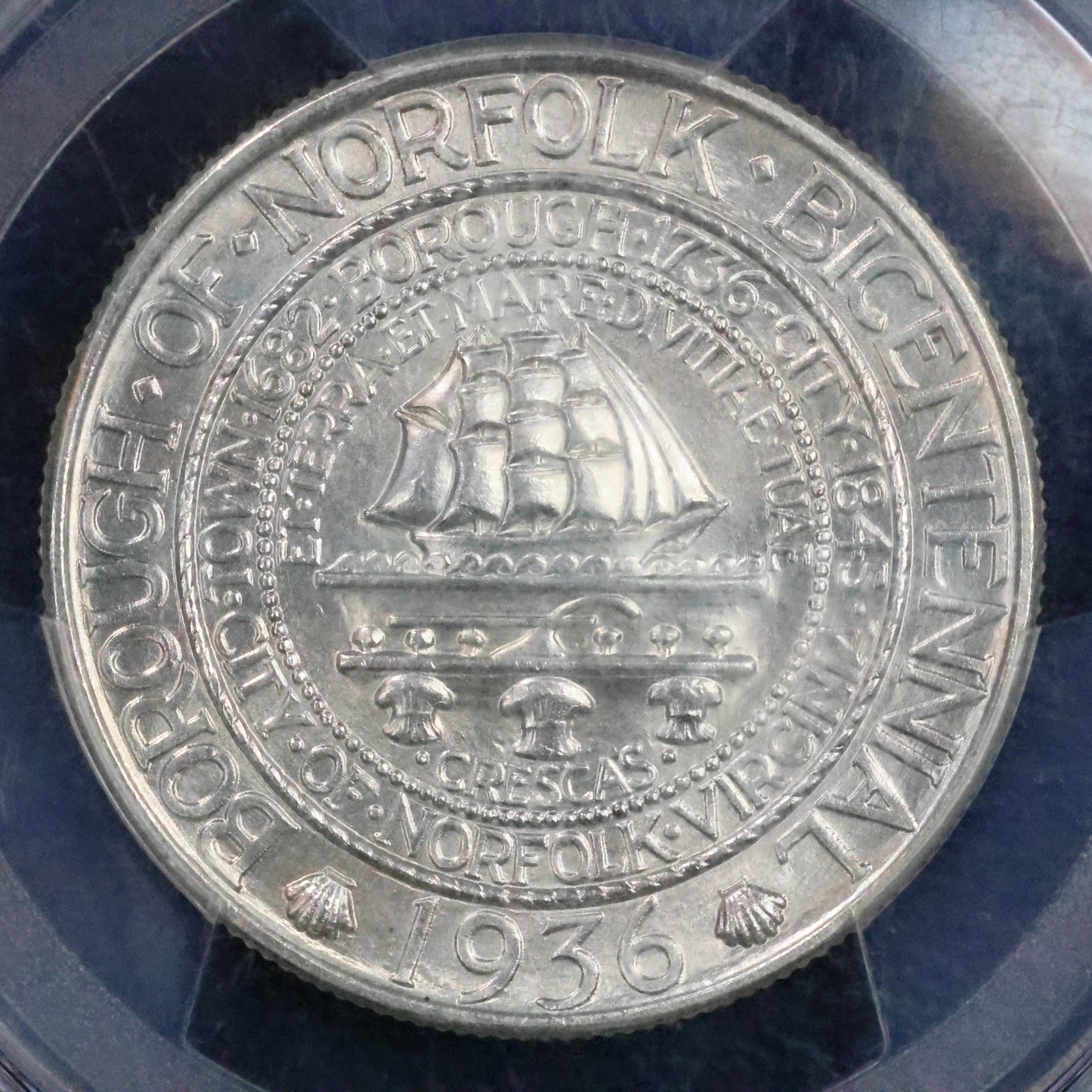 1936 Norfolk Bicentennial Half Dollar 50c Commemorative - PCGS MS 65