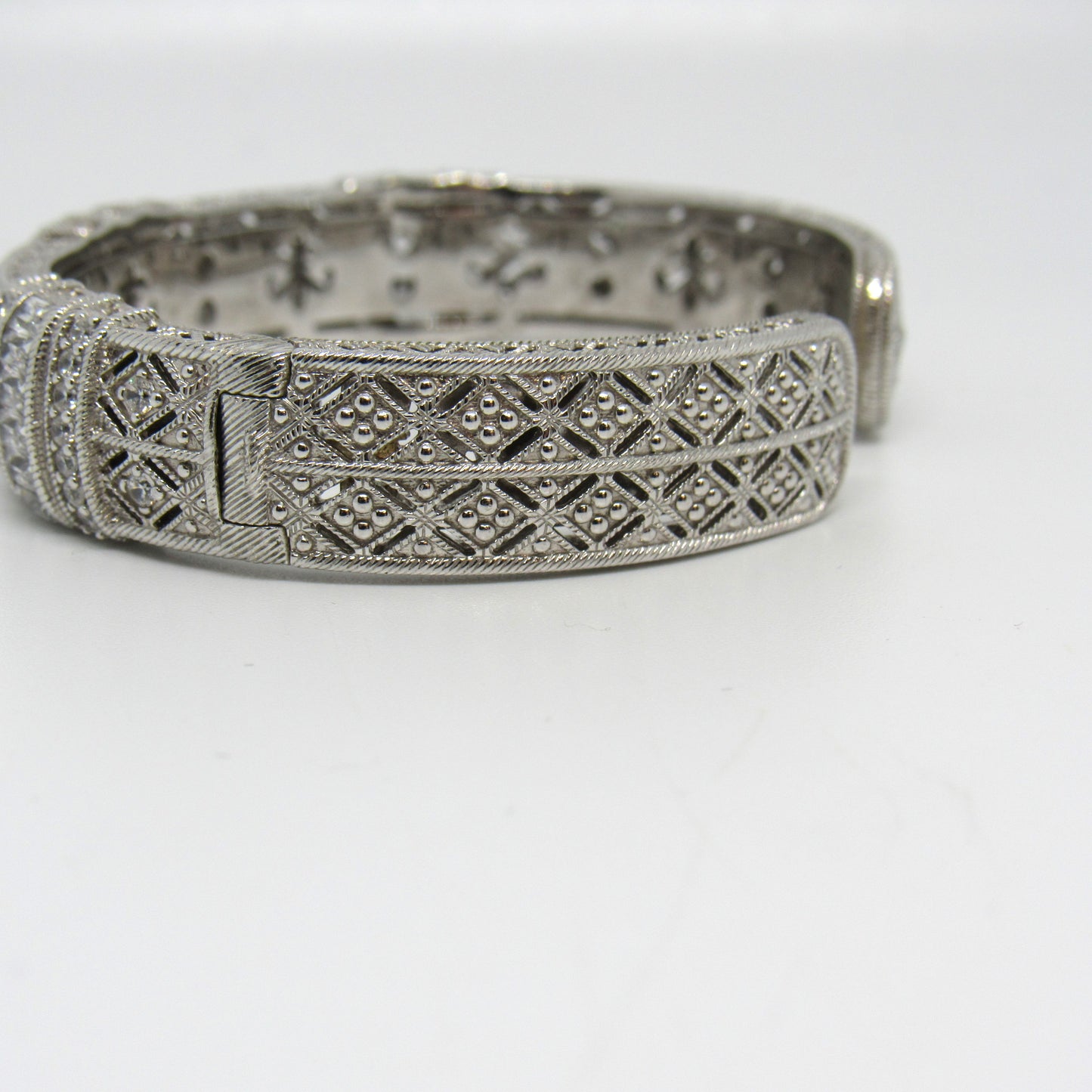 Judith Ripka Estate Pia Diamonique Hinged Cuff - 6 inch