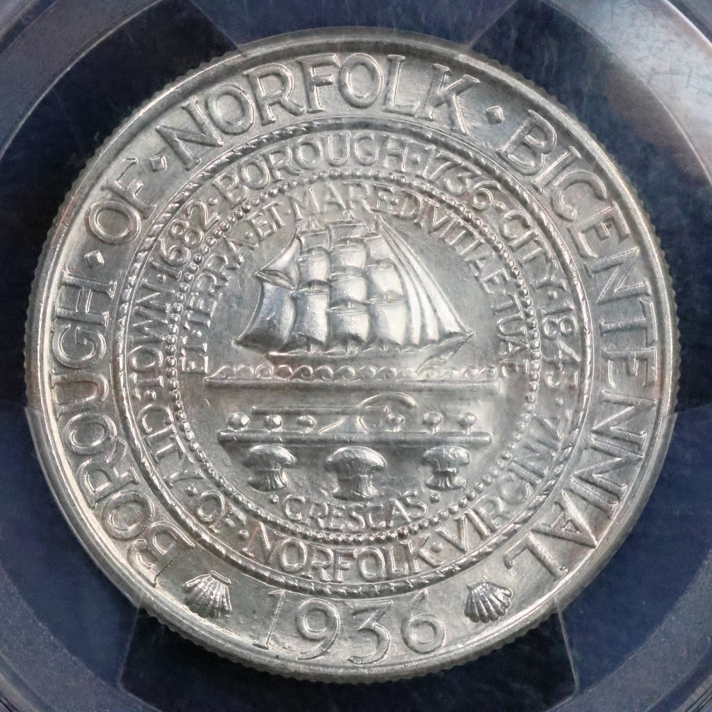 1936 Norfolk Bicentennial Half Dollar 50c Commemorative - PCGS MS 65