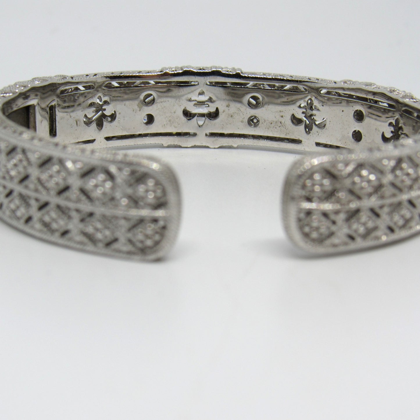 Judith Ripka Estate Pia Diamonique Hinged Cuff - 6 inch