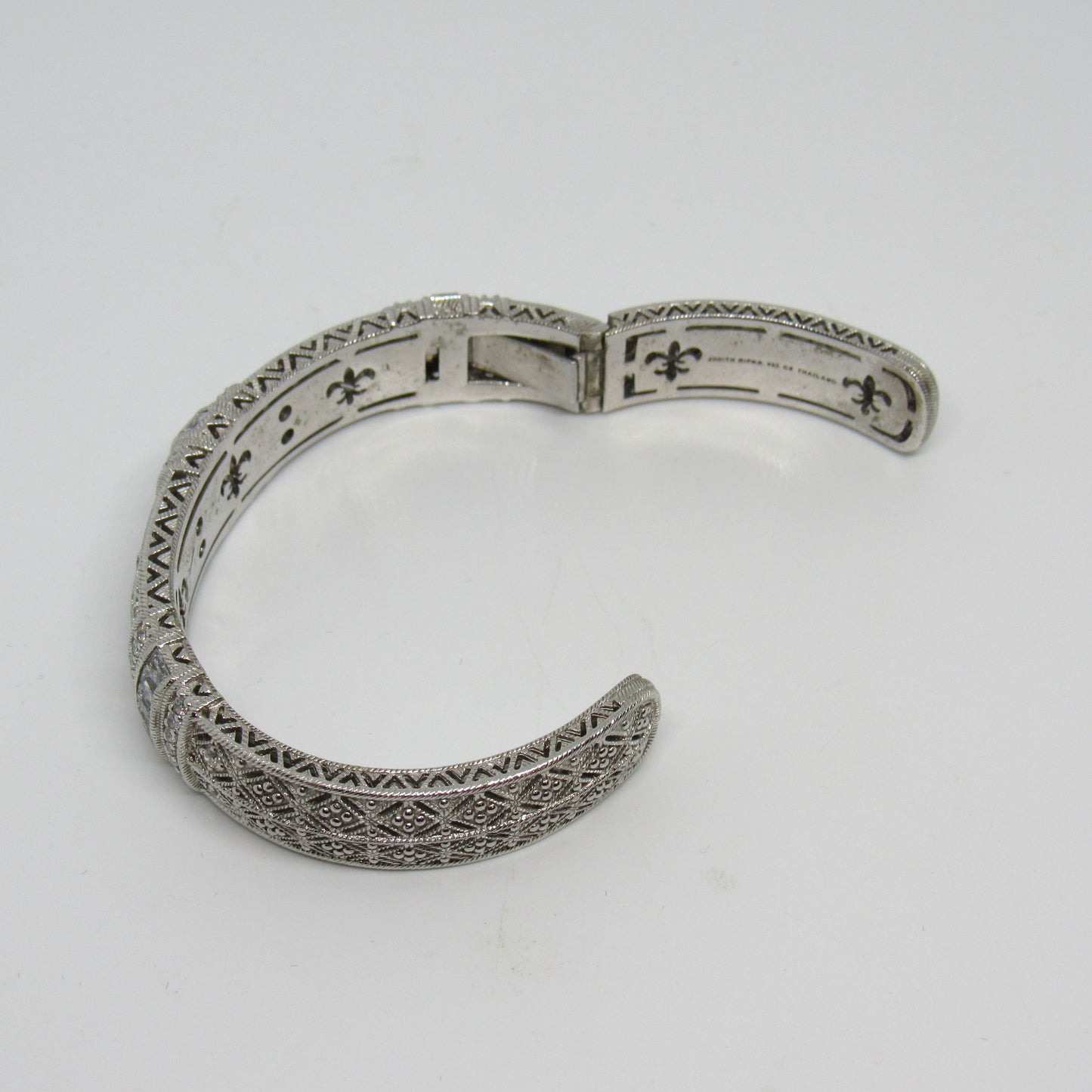 Judith Ripka Estate Pia Diamonique Hinged Cuff - 6 inch