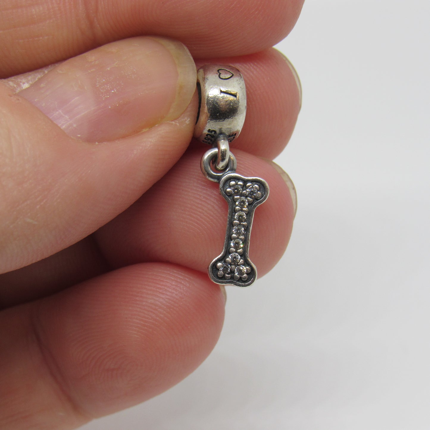 Pandora “I LOVE MY DOG” Dog Bone Bead Charm Dangle - #791263CZ