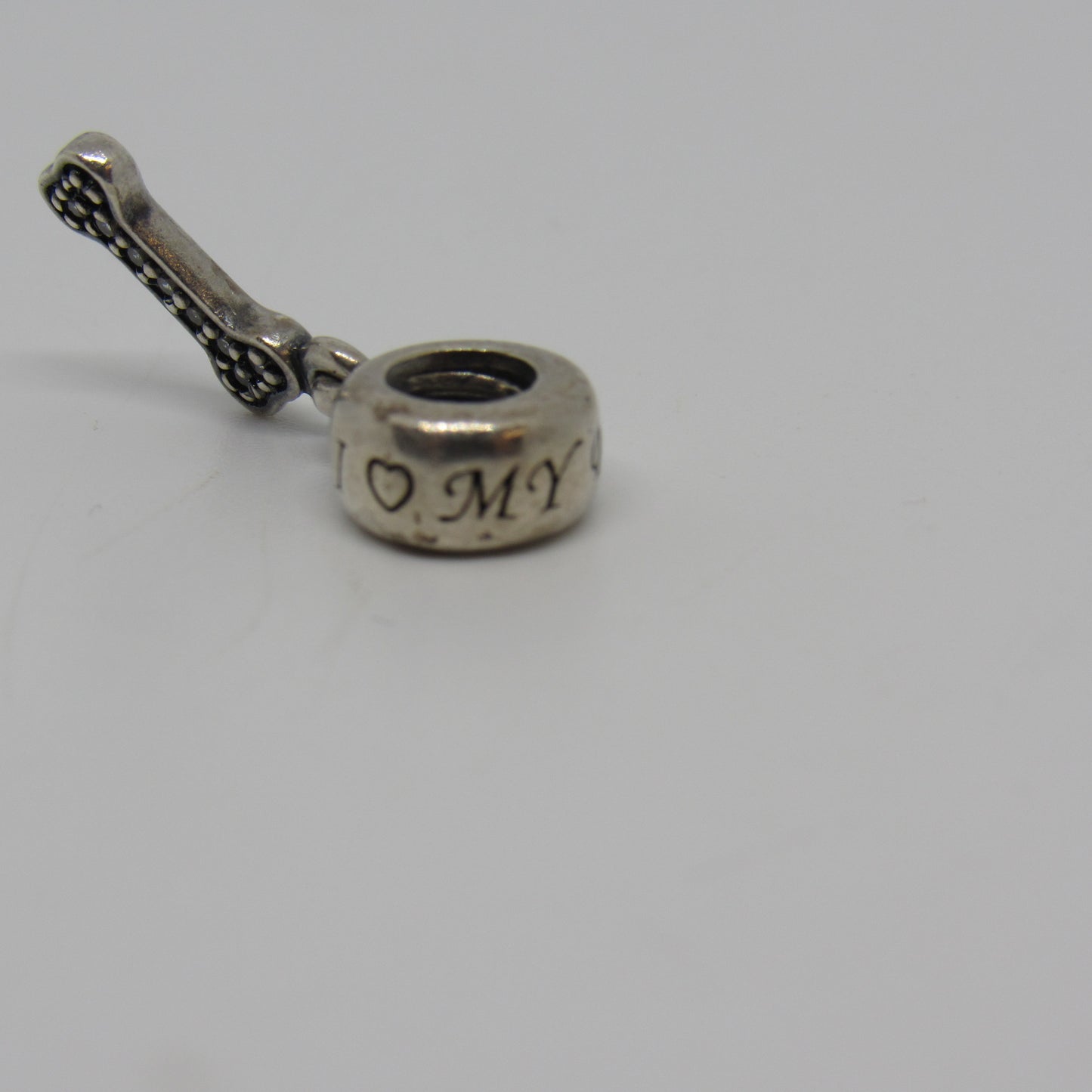 Pandora “I LOVE MY DOG” Dog Bone Bead Charm Dangle - #791263CZ