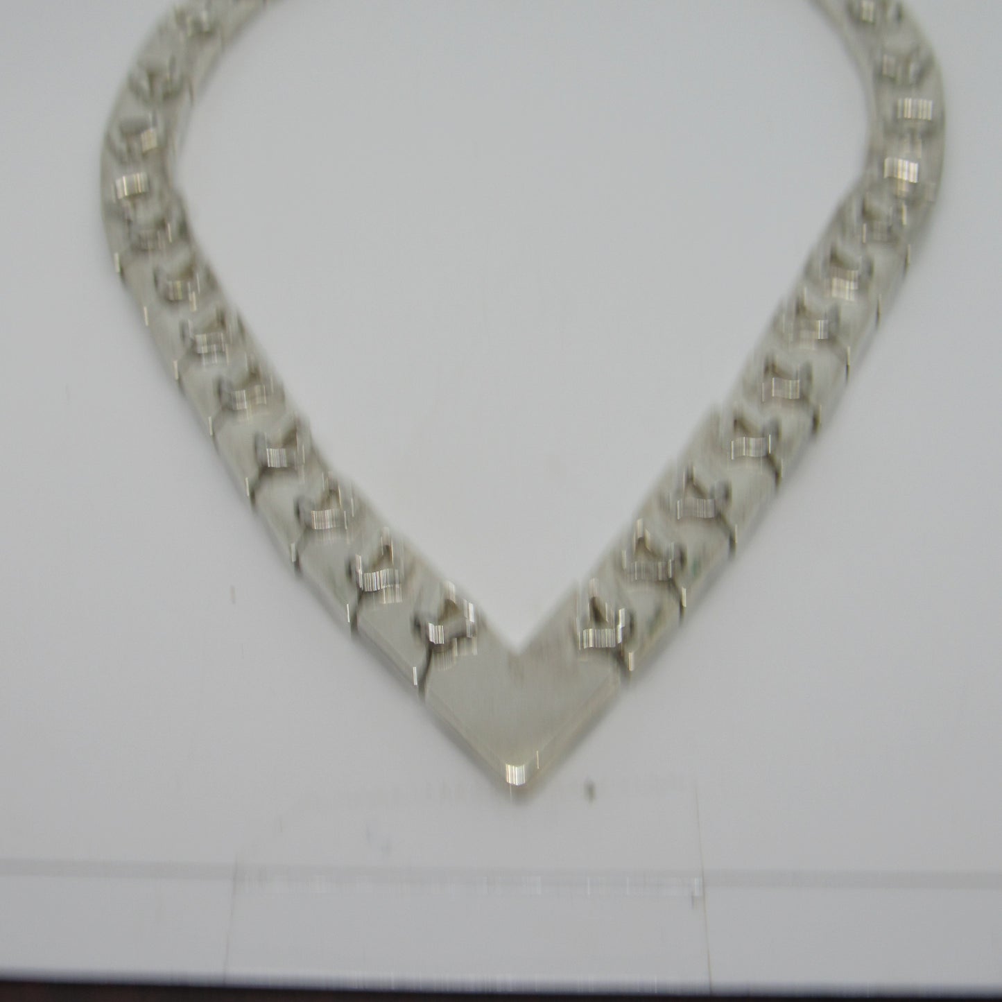 Vintage Mexico Sterling Silver 925 Pointed Hinge Link Collar Heavy Necklace - ~16 in, ~185 gr