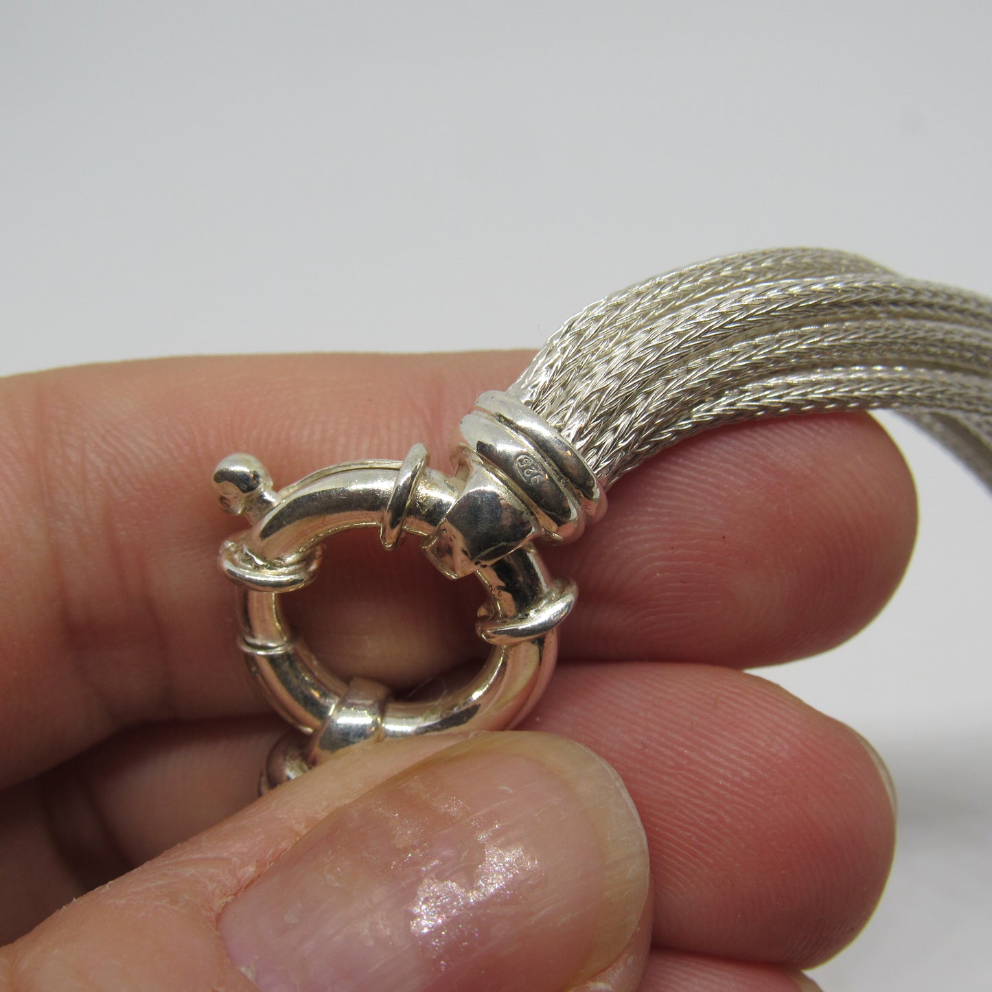 Italian Sterling Silver Top Knot Necklace w/ Matching Bracelet & Earrings - 16 in, 7 in, 1.25 in
