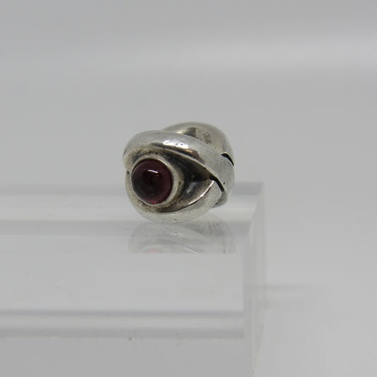 Pandora Sterling Silver GARNET EYE Charm #790127GR