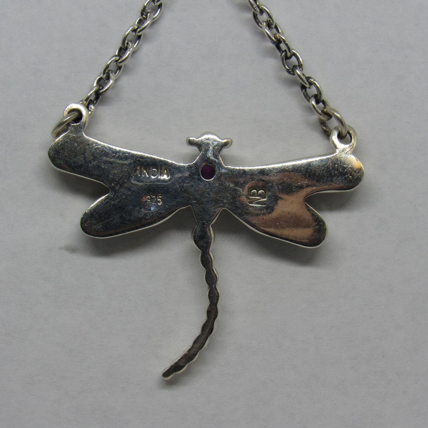 Nicky Butler Sterling Silver 925 Multi Stone Moonstone Amethyst Dragonfly Necklace - 18 in