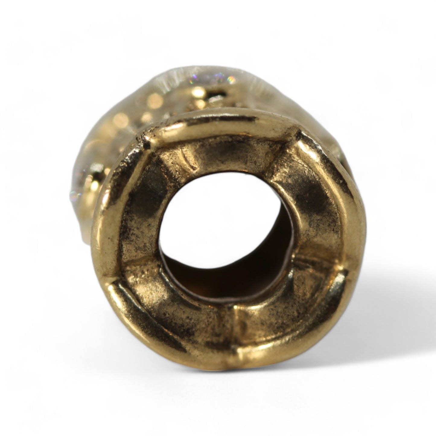 Pandora Retired 14K Golden Radiance Freesia Charm w/ Diamonds #750803D