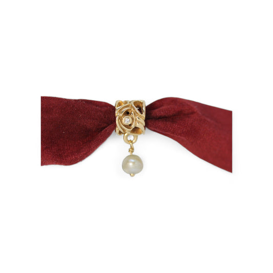 Pandora 14k Yellow Gold Secret Pearl Dangle with Diamonds #750460D