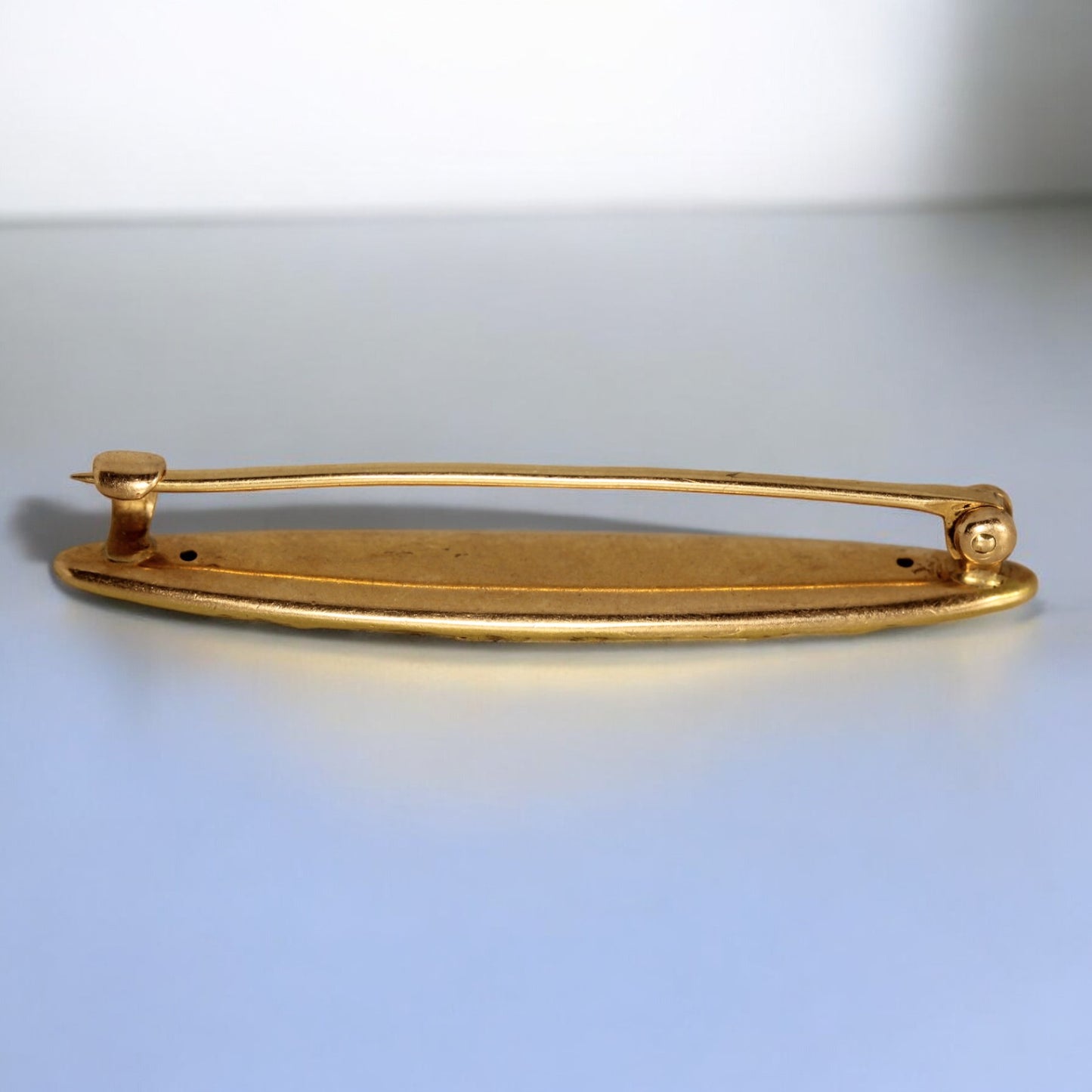 14k Art Nouveau Maiden Woman Brooch 14 Karat Gold Circa 1900 - ~1.75"