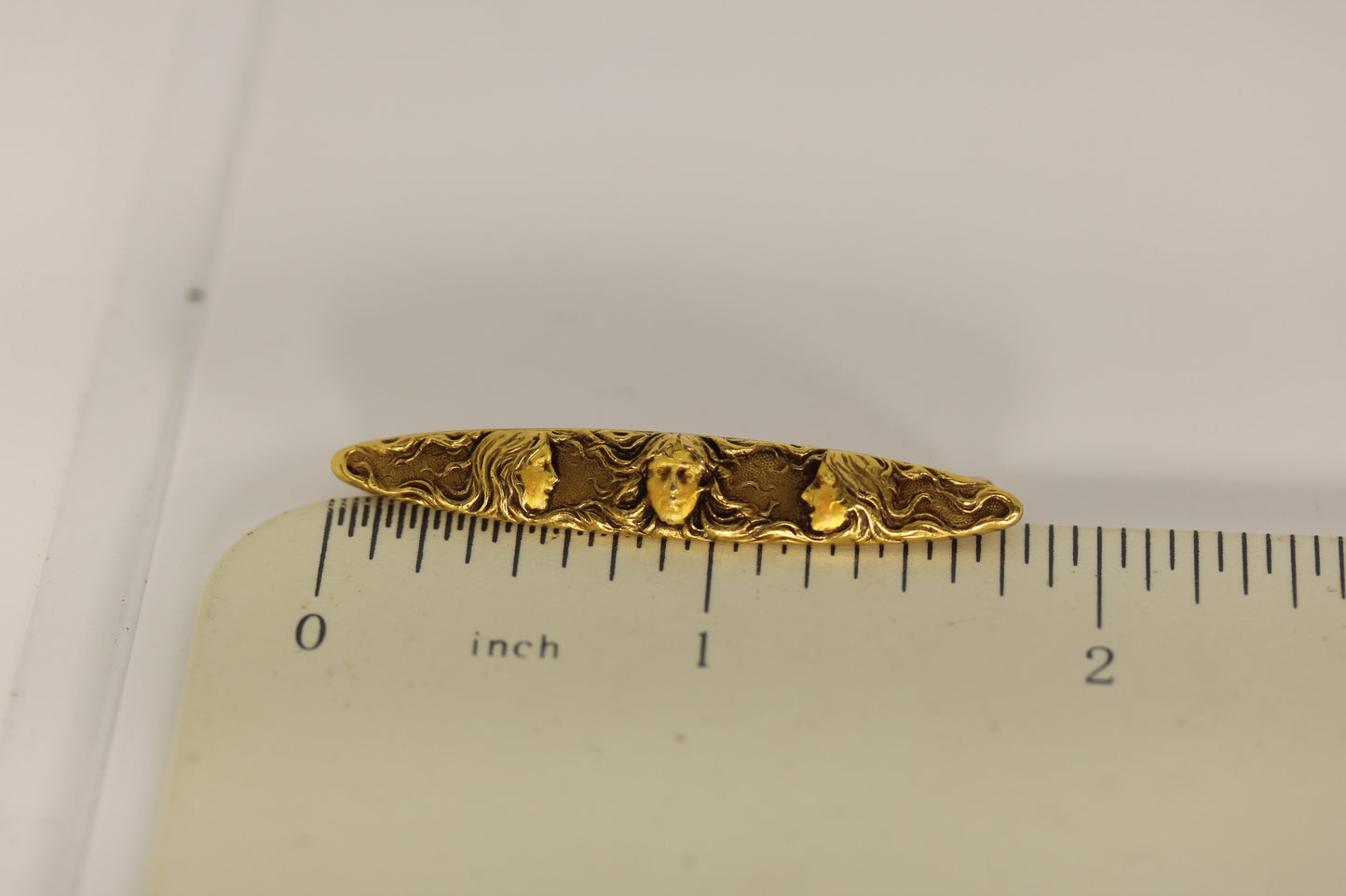 14k Art Nouveau Maiden Woman Brooch 14 Karat Gold Circa 1900 - ~1.75"