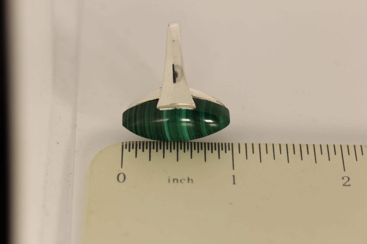 W.K. Whitney Kelly Sterling Silver Large Marquise Malachite Ring - Sz 8