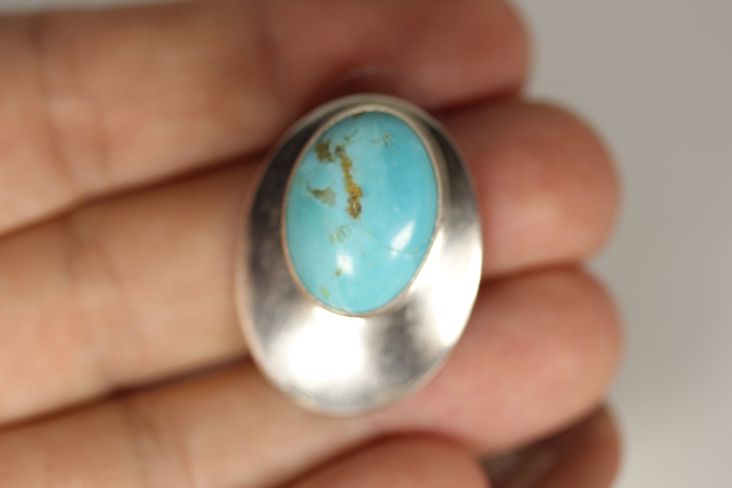 Vintage Sterling Silver Native American Turquoise Stud Earrings Signed RT