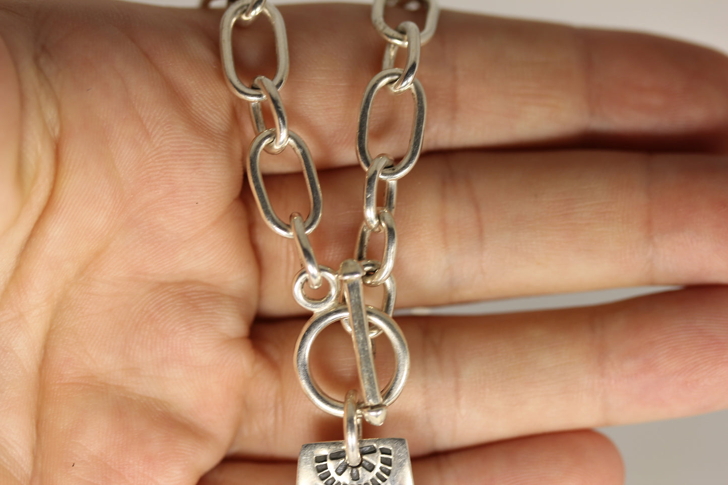 Silpada Virtuosity 925 Sterling Silver Cross Toggle Link Chain Necklace N0557