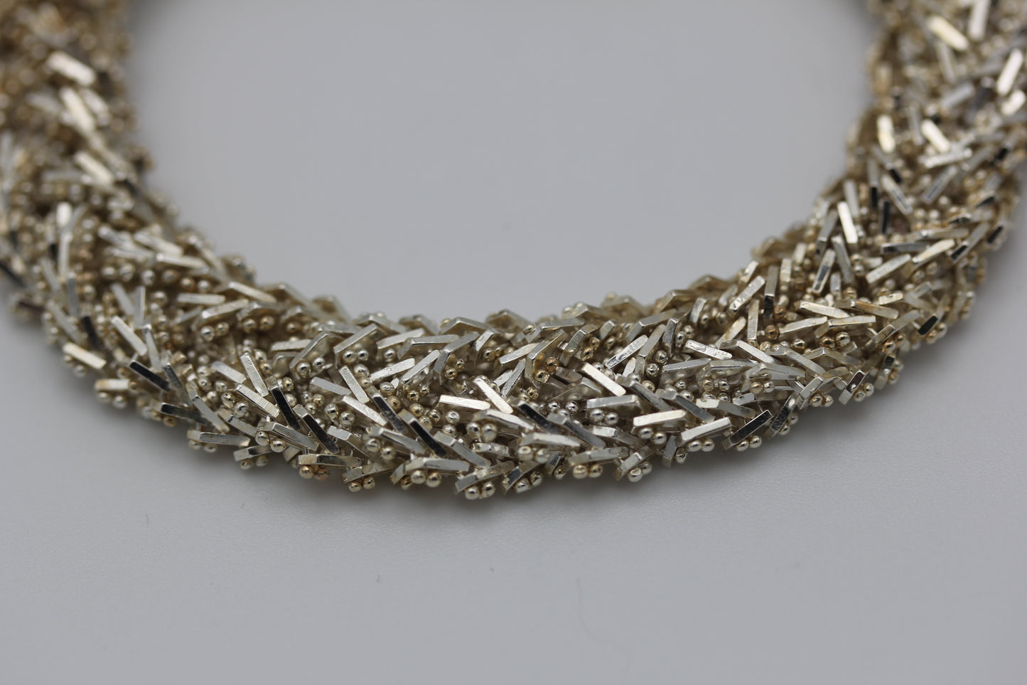 Vintage Braided Mexican PREMEX 925 MP76 Sterling Silver Bracelet Artisan - 7 inch