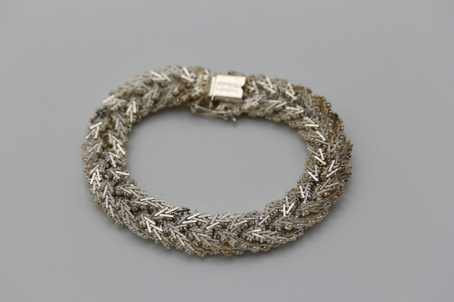 Vintage Braided Mexican PREMEX 925 MP76 Sterling Silver Bracelet Artisan - 7 inch