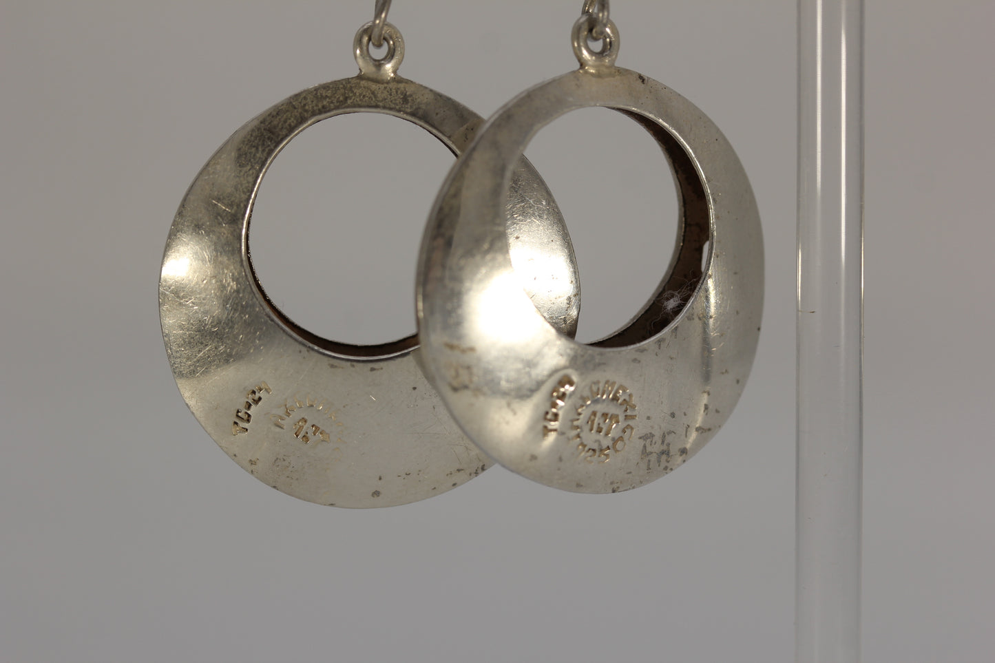 Vintage ACT Taxco Mexico TC-24 925 Sterling Silver Cut-Out Dangle Earrings 18.1 g