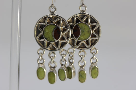 Vintage Victor Yurivilca Sterling Silver 925 Sun Dangle Earrings 2 in 10.4 grams