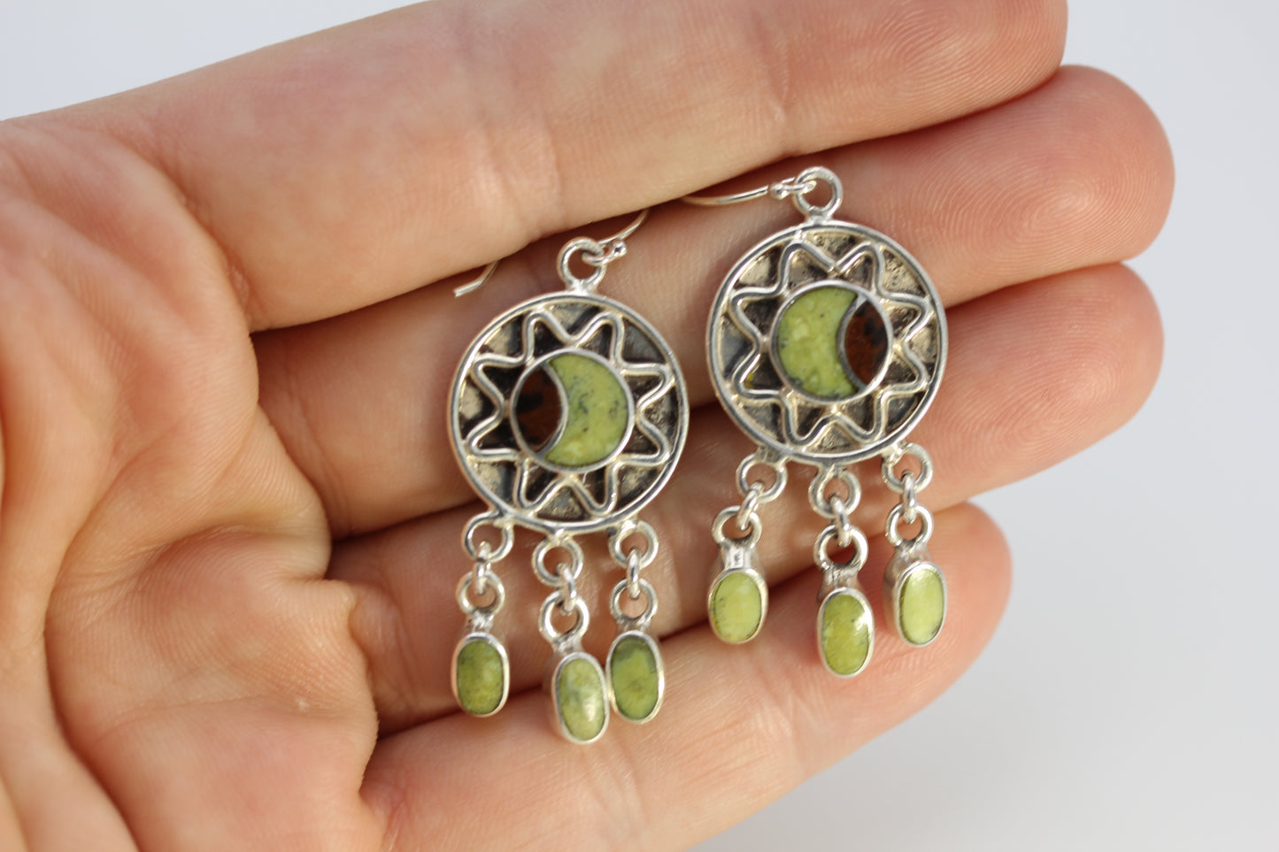 Vintage Victor Yurivilca Sterling Silver 925 Sun Dangle Earrings 2 in 10.4 grams