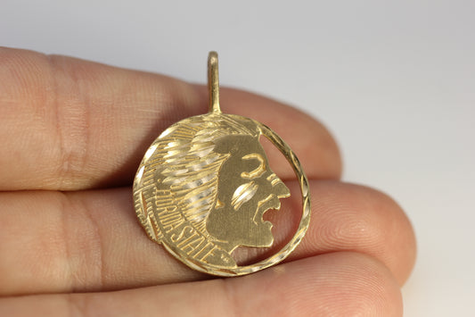 14k Yellow Gold Florida State University Pendant Seminoles 2.6 grams 1 in x 1.25 in