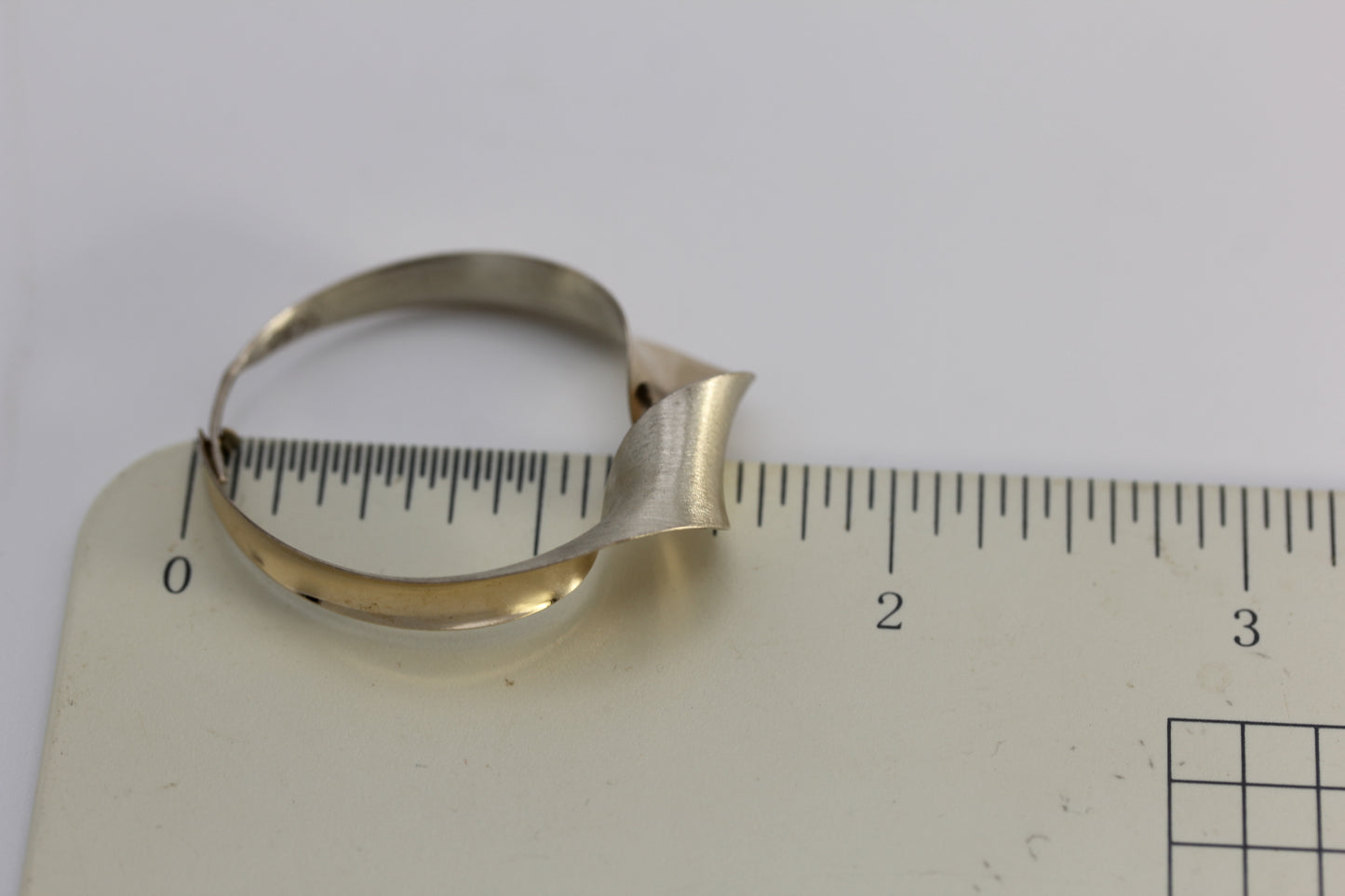 Vintage Gerhard Herbst Sterling Silver 925 & 14k Twist Hoop Earrings 1.5 in 5 gr