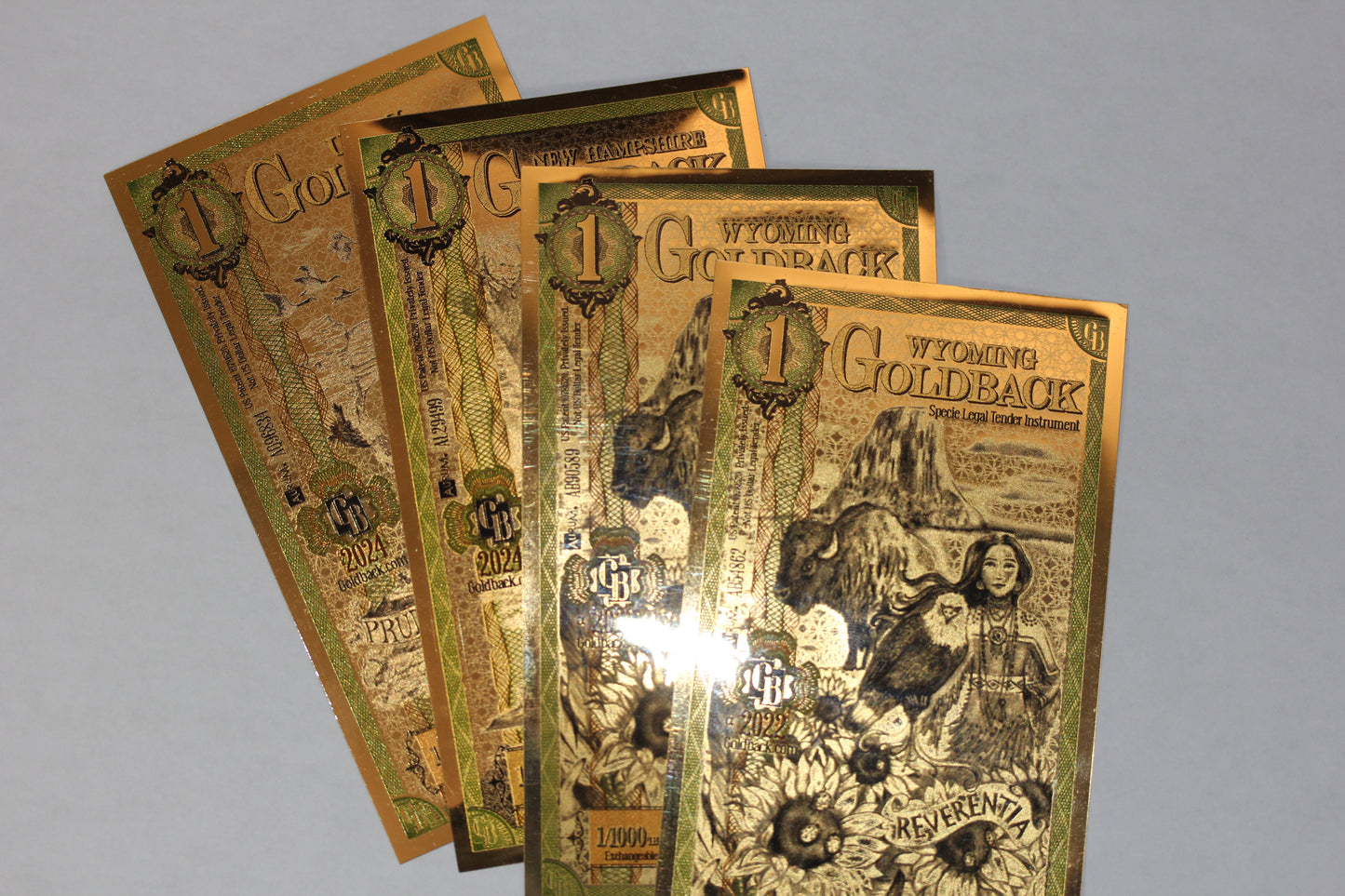 Random 1 Goldback Gold Foil Note 1/1000th Troy Oz 24KT Goldback