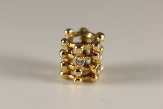 Pandora 14k Gold Diamond Matrix Openwork Charm Bead - #750313D