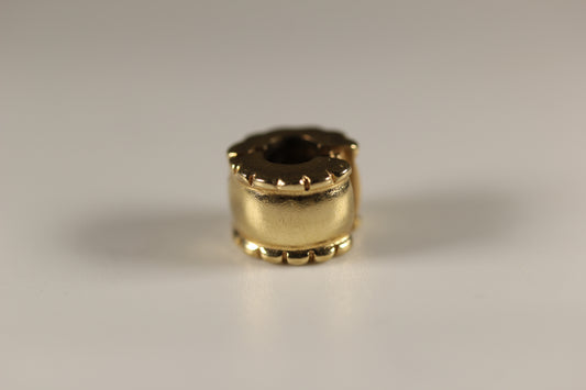 Pandora 14k Gold Whisper Beveled Clip Charm Retired - #750256