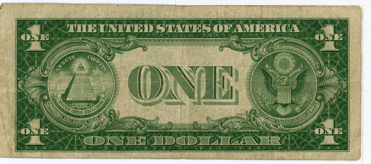 1935 A $1 Dollar Bill Silver Certificate F-2306 Yellow Seal for North Africa B52142698C