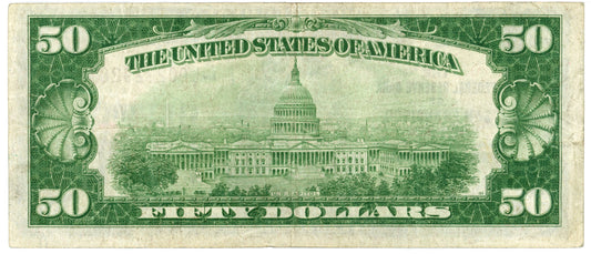 1929 $50 Dollar Bill Federal Reserve Note San Francisco F-1880L