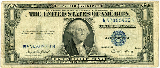 1935 E $1 Silver Certificate Priest Humphrey F-1614 W57460930H