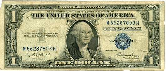 1935 E $1 Silver Certificate Priest Humphrey F-1614 M66287803H